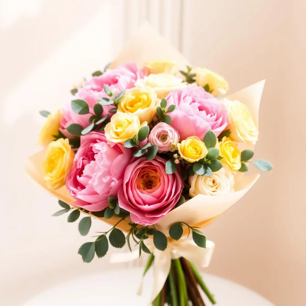 Pink and yellow bouquet